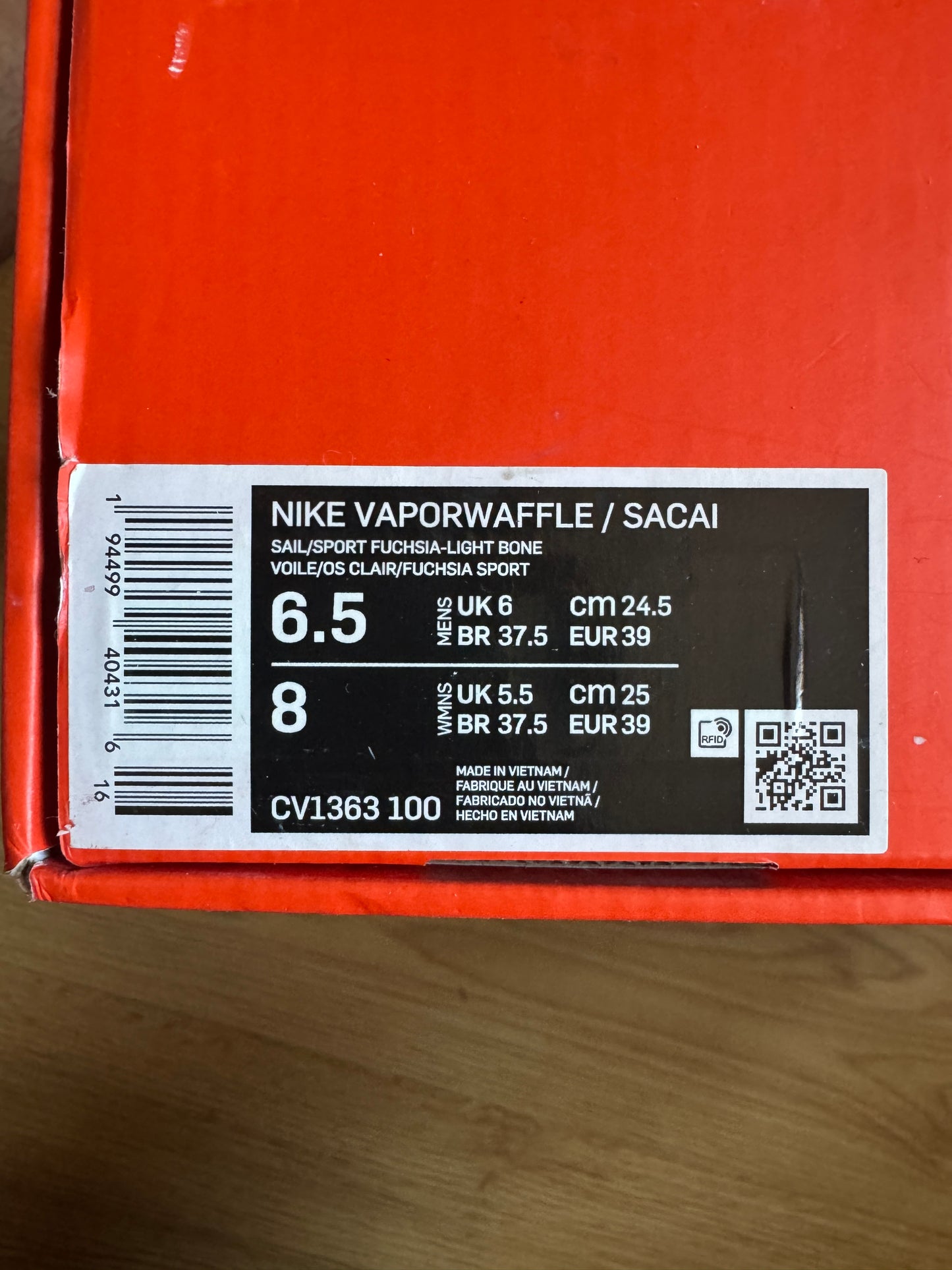 Nike Sacai Vaporwaffle - taille 39