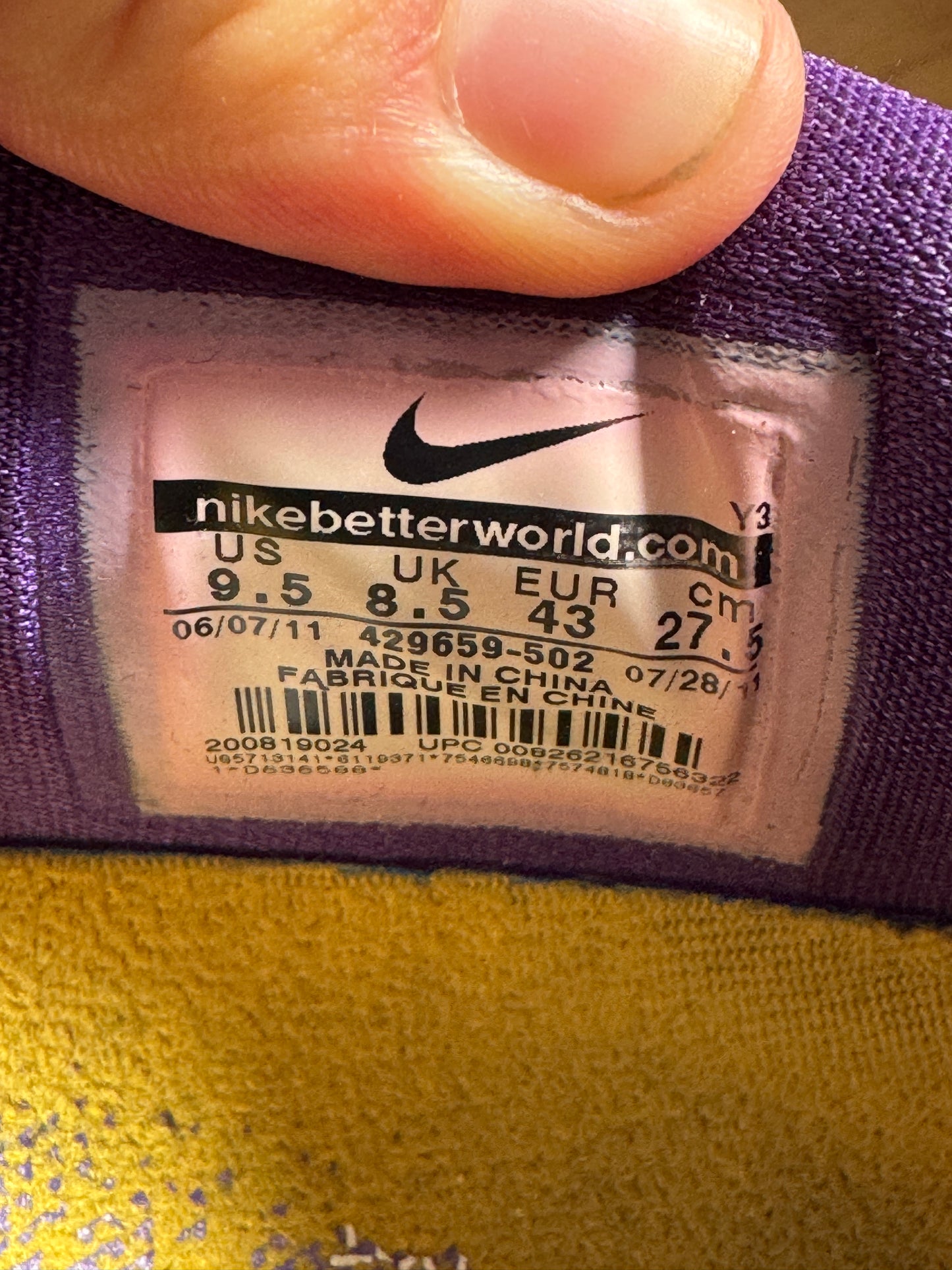Nike Kobe 6 Lakers – Taille 43