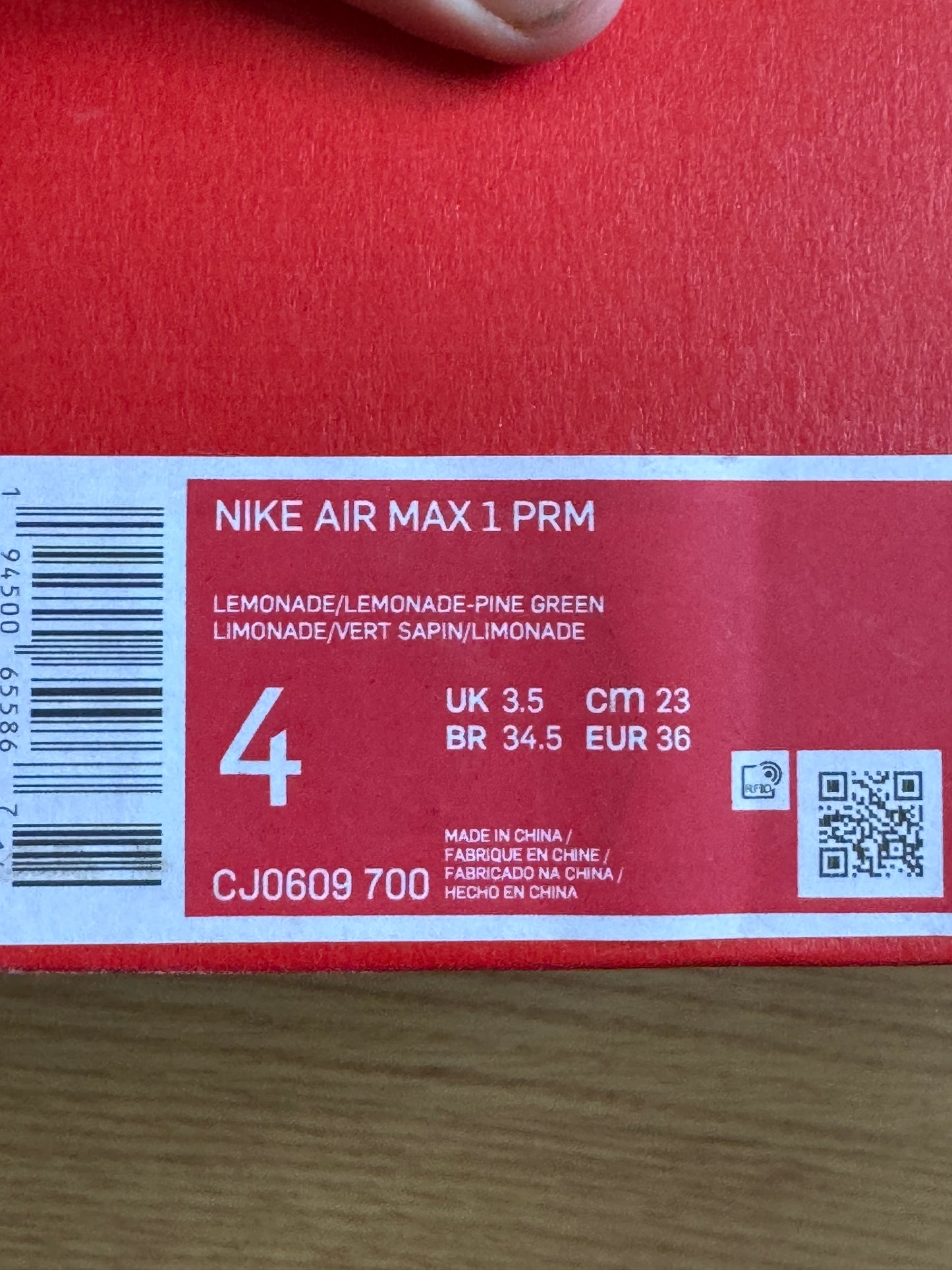 Nike Air Max 1 Lemonade – Taille 36
