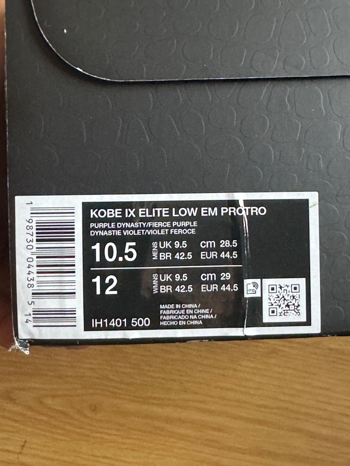 Nike Kobe 9 Protro TB Purple – Taille 44.5