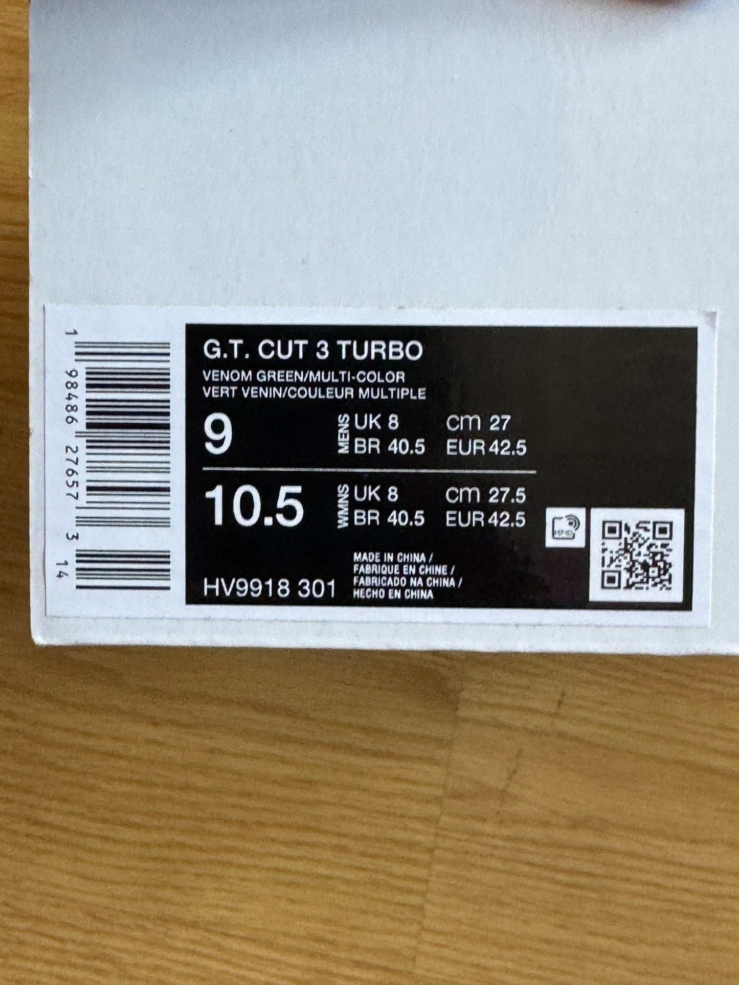 Nike GT Cut 3 Turbo Vert et Bleu – Taille 42.5
