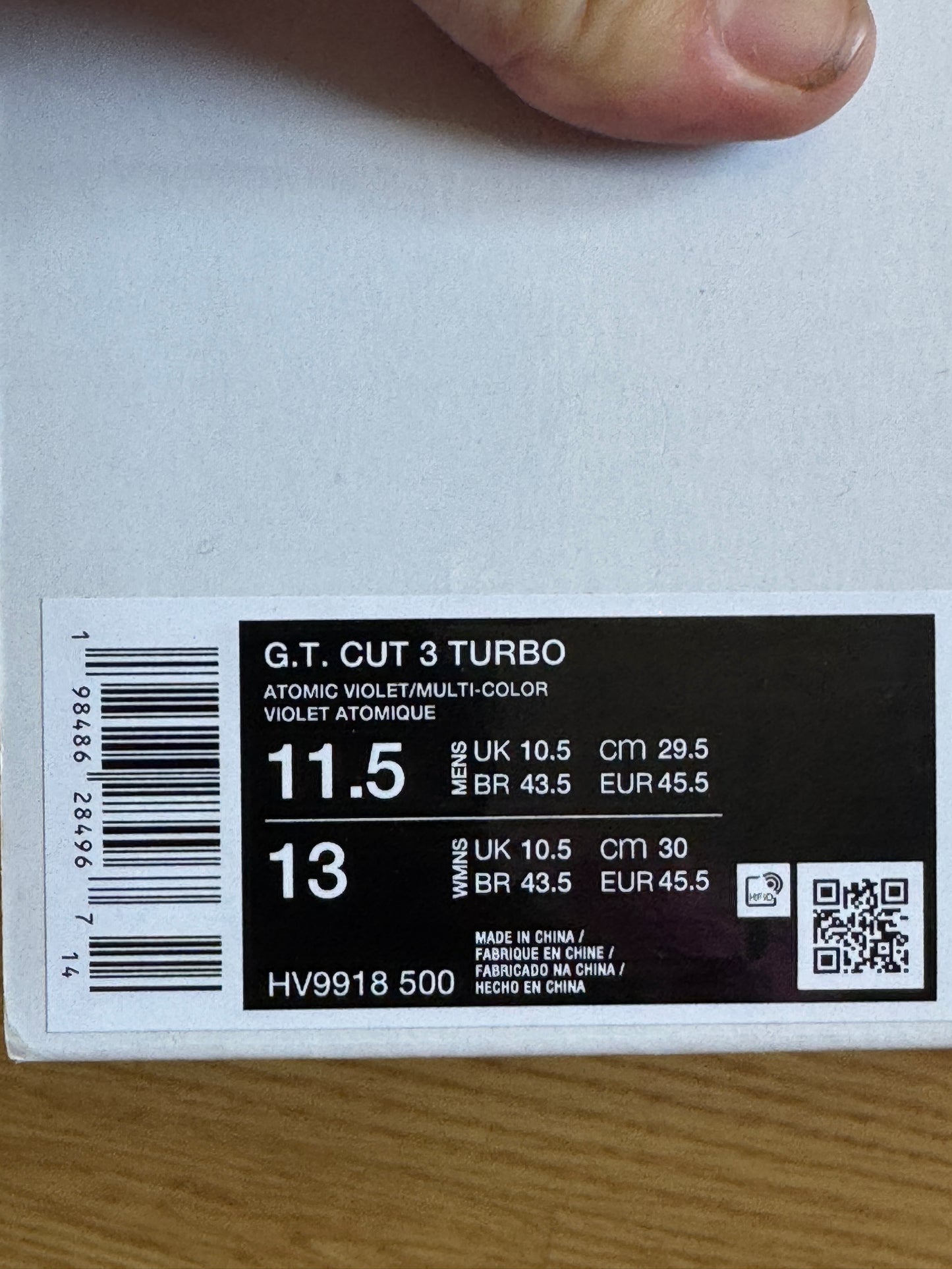 Nike GT Cut 3 Turbo Jaune et Violet – Taille 45.5