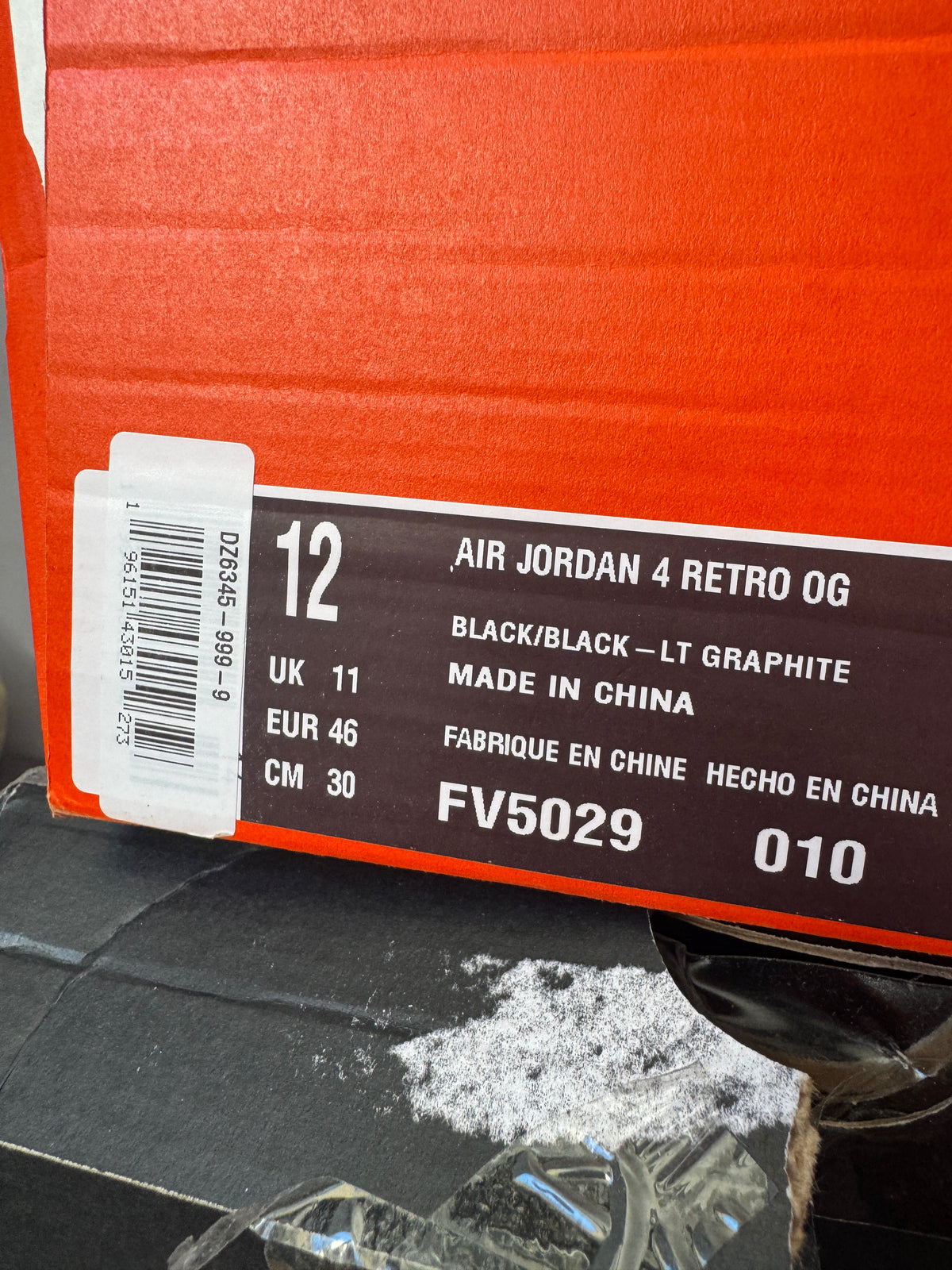 Jordan 4 Black Cat - Taille 46