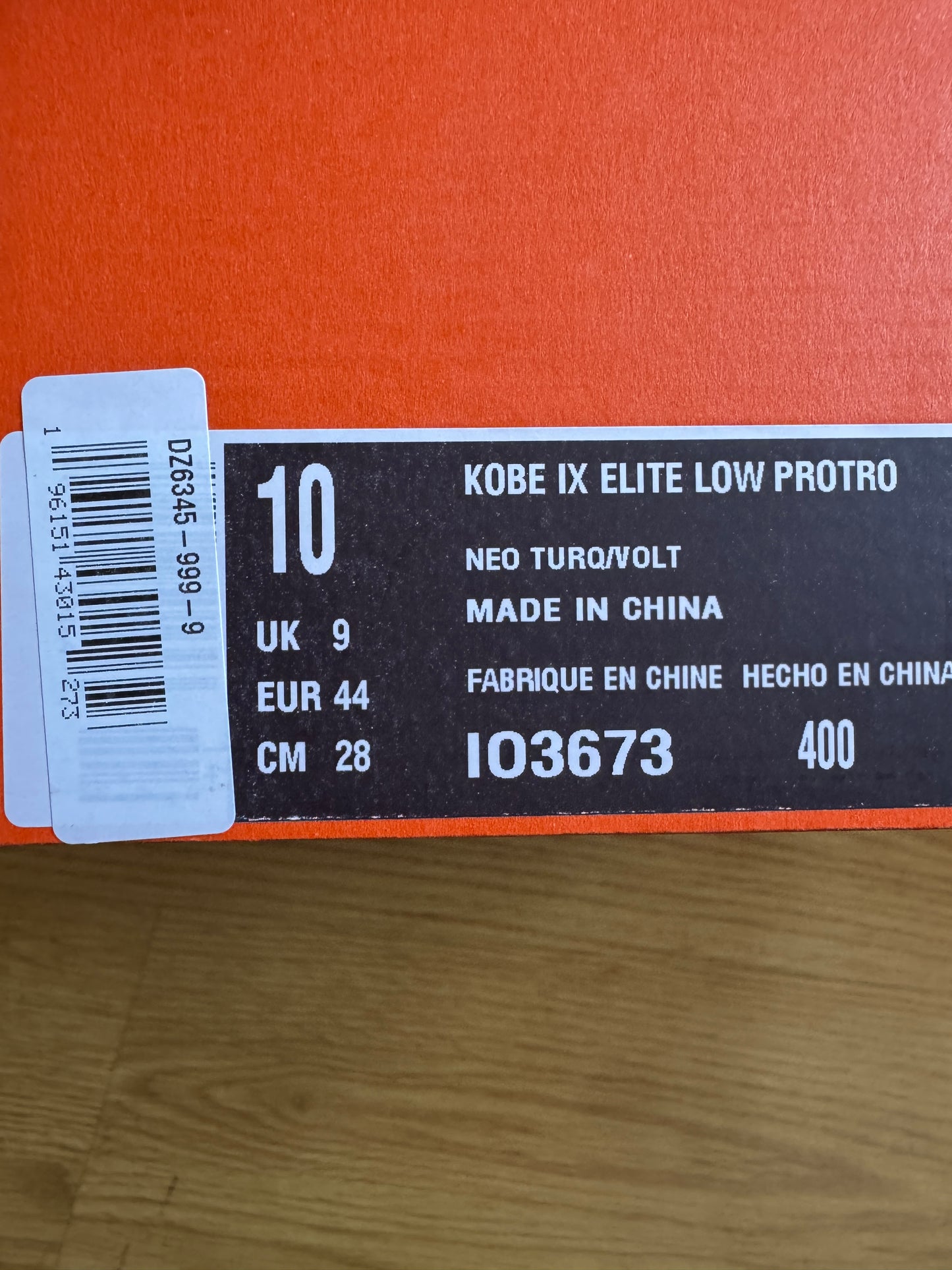 Nike Kobe 9 Elite Low Perspective – Taille 44