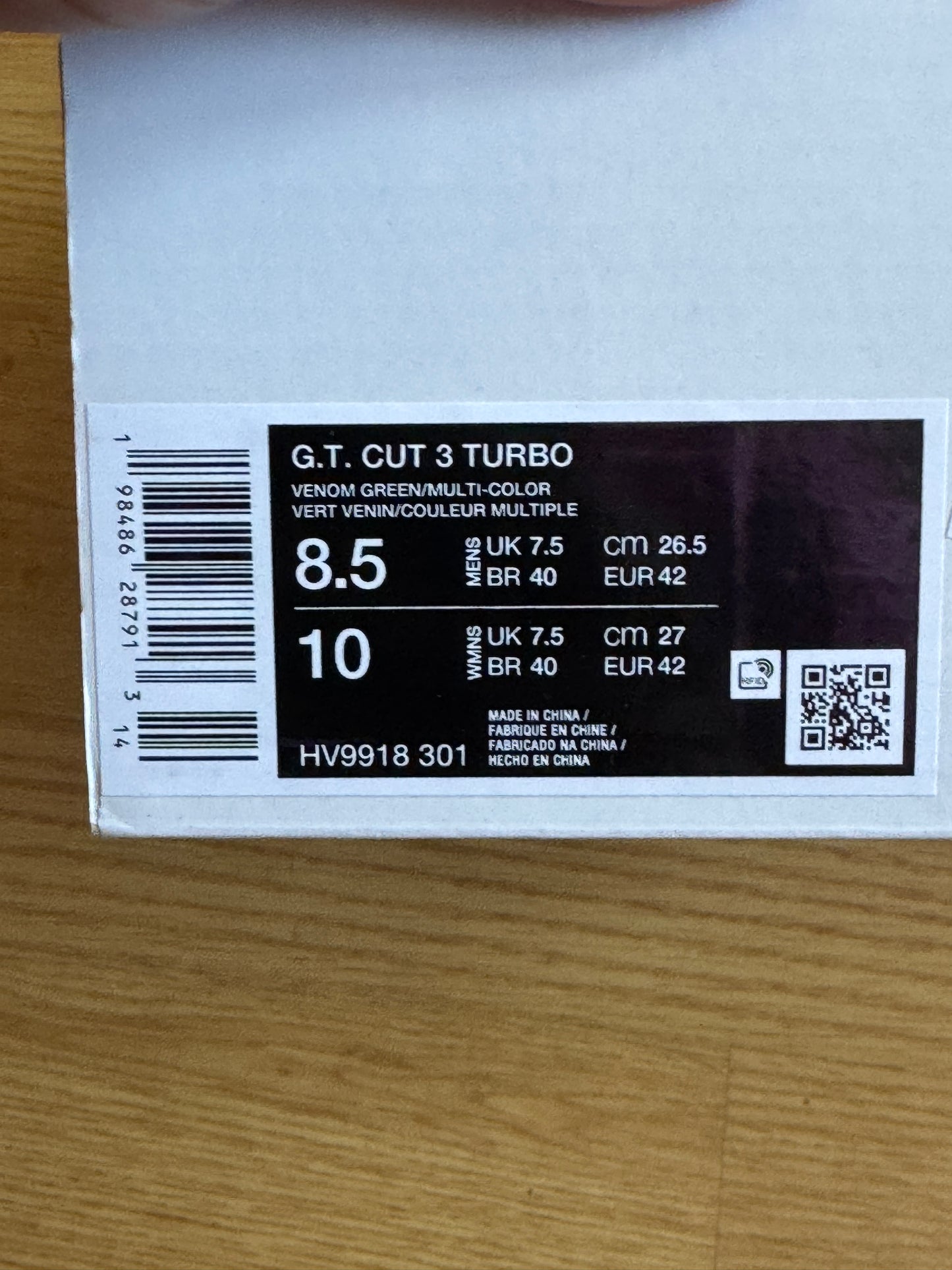 Nike GT Cut 3 Turbo Vert et Bleu – Taille 42