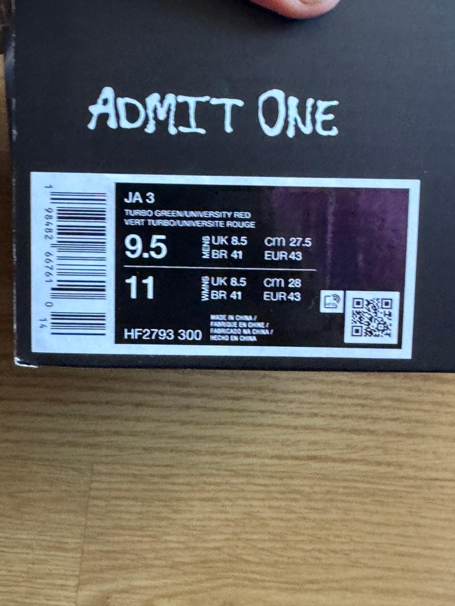 Nike Ja 3 Scratch 3.0 – Taille 43